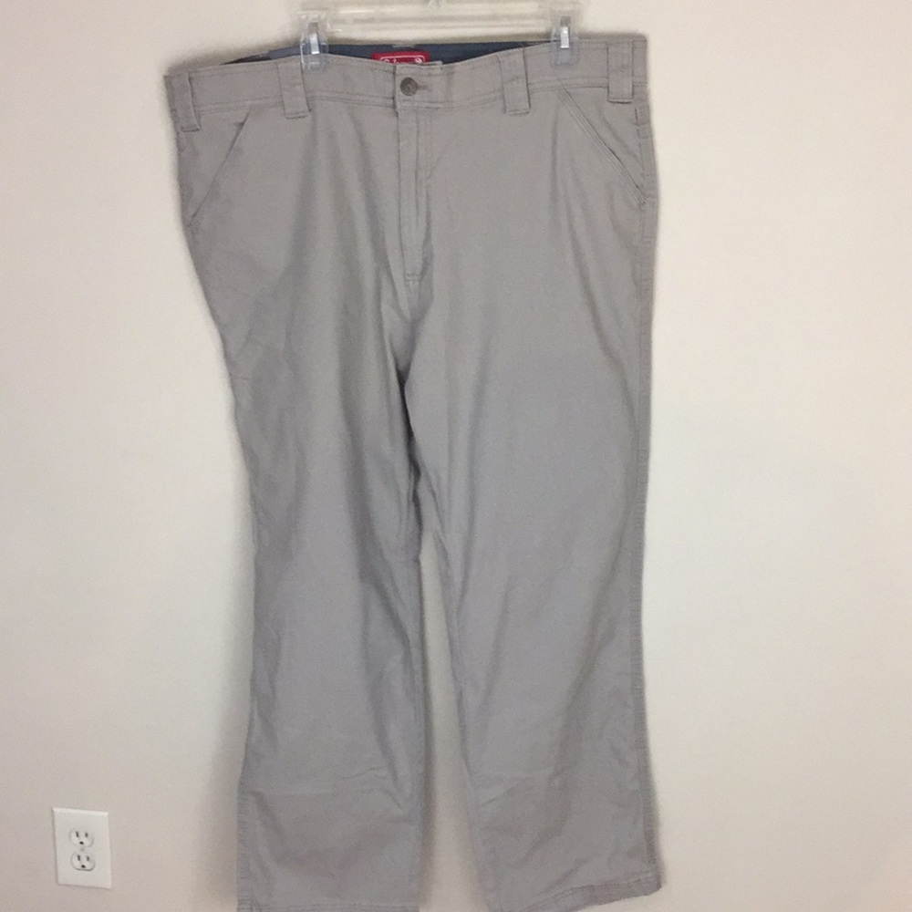 Coleman Tan Canvas Cargo Work Pants Stretch, Tear Resistant Size 40x32 NWT